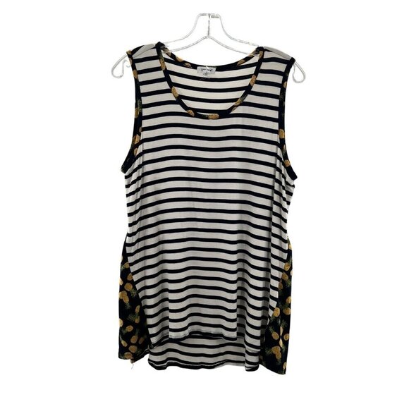 Westport Women's Scoop Neck Sleeveless Striped Blouse Multicolor Size Large - Picture 1 of 11